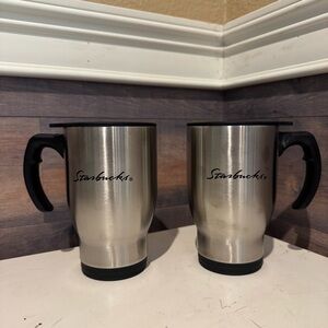 Vintage Starbucks Stainless Thermal Coffee Cup Mug Travel w/Lid Rubber 12oz - 2